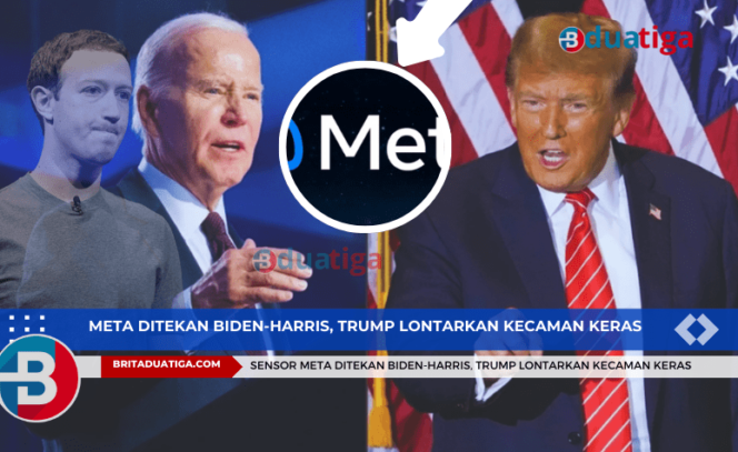 
Sensor Meta Ditekan Biden-Harris, Trump Lontarkan Kecaman Keras (gambar ilustrasi britaduatiga.com/Agustus2024)