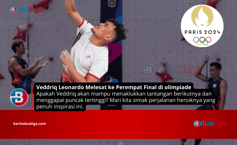 Veddriq Leonardo Melesat ke Perempat Final olimpiade panjat tebing kombinasi Paris 2024