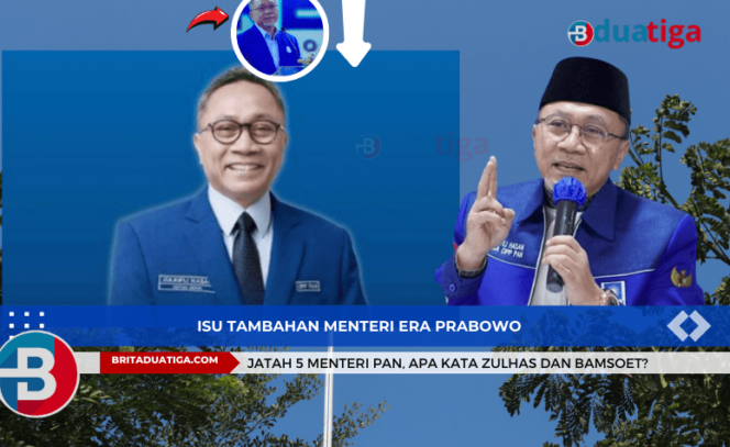 
Isu Tambahan Menteri Era Prabowo dan Jatah 5 Menteri PAN, Apa Kata Zulhas dan Bamsoet? (Illustration Image/ britaduatiga.com/Sep2024)